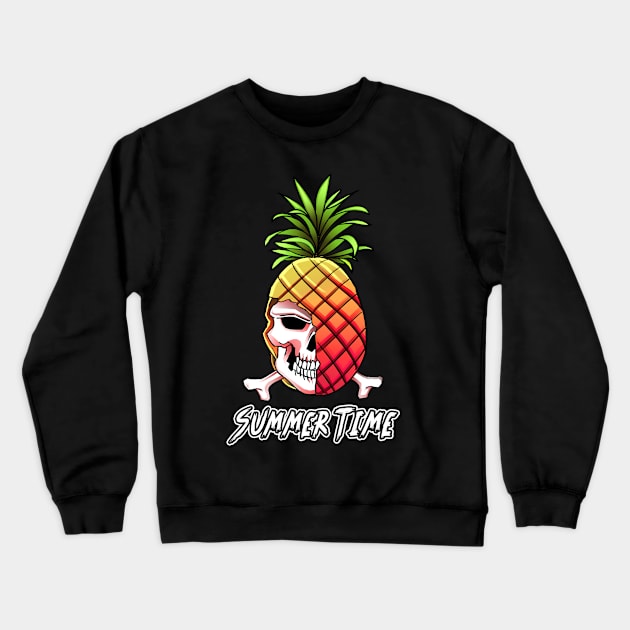 Pineapple Skull Summer Time Crewneck Sweatshirt by dnlribeiro88